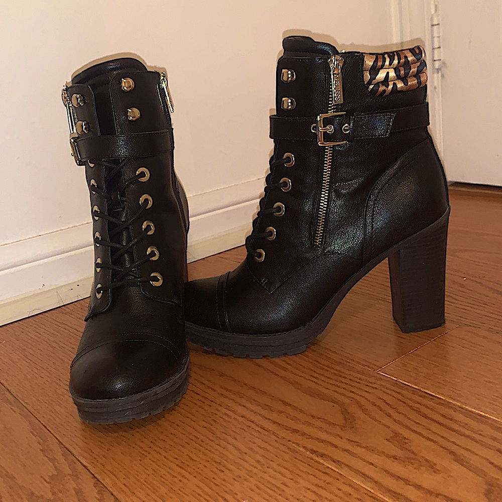 Guess booties with cheetah print. Size 10
